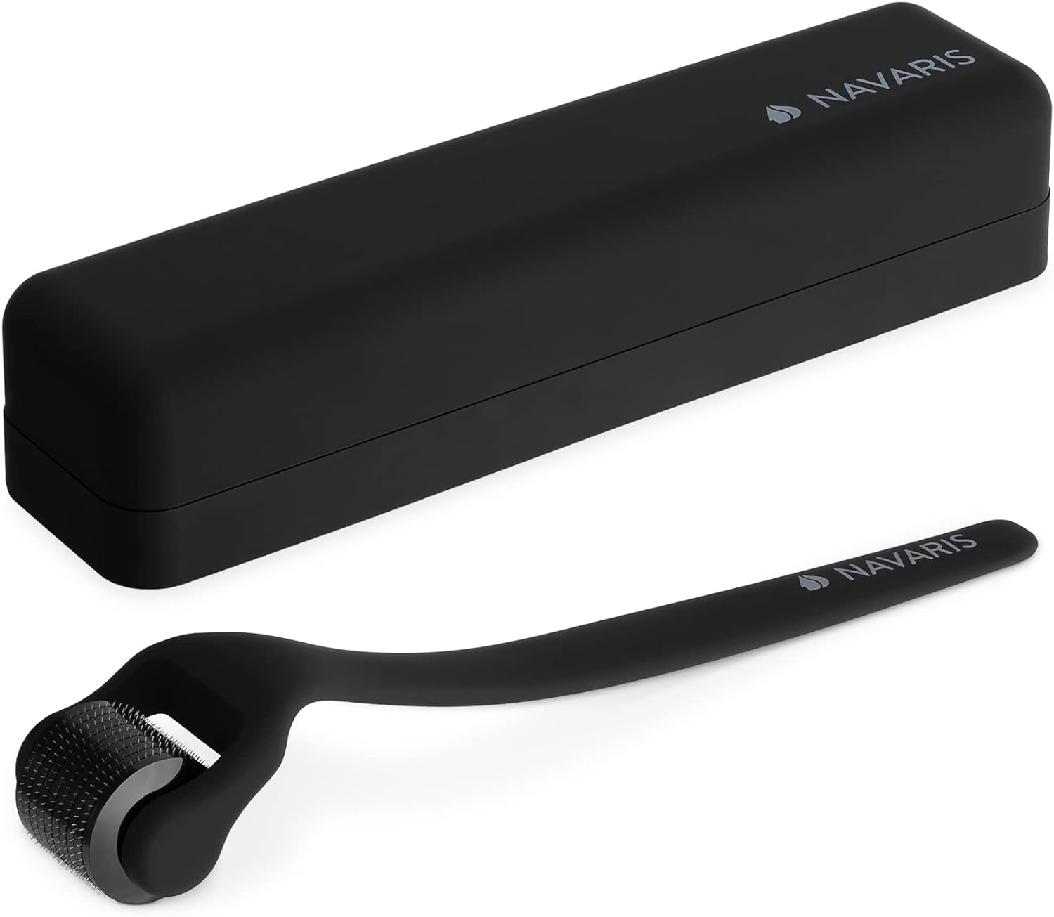 Navaris Beard Derma Roller - Κύλινδρος Δέρματος Προσώπου για Άνδρες / Ρόλλερ Ανάπτυξης Γενειάδας από Ανοξείδωτο Ατσάλι - Black