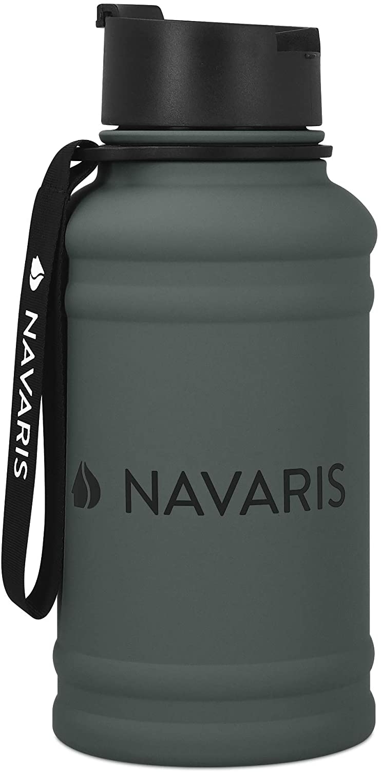 Navaris Μπουκάλι Νερού από Ανοξείδωτο Ατσάλι - BPA Free - 1.3 L - Anthrazit / Dark Grey