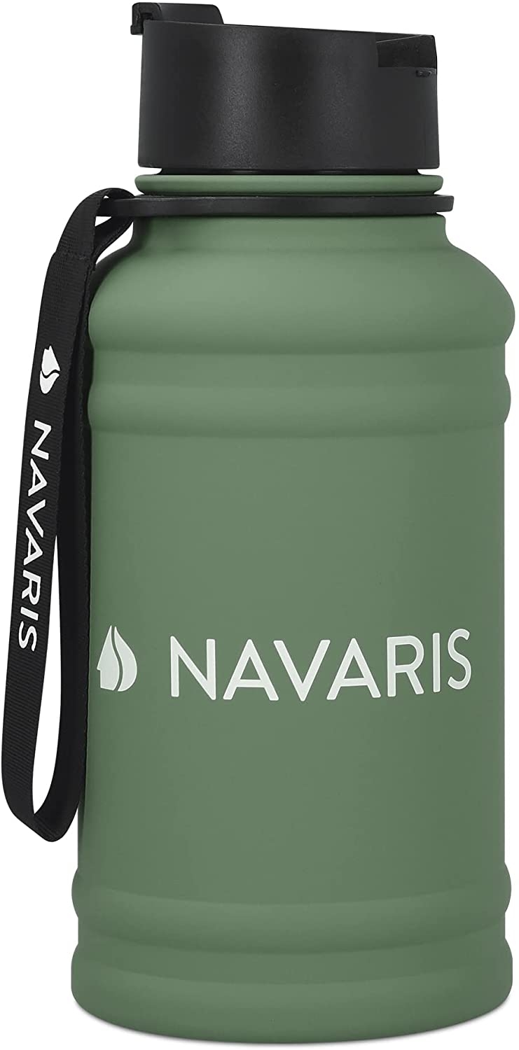 Navaris Μπουκάλι Νερού από Ανοξείδωτο Ατσάλι - BPA Free - 1.3 L - Dark Green