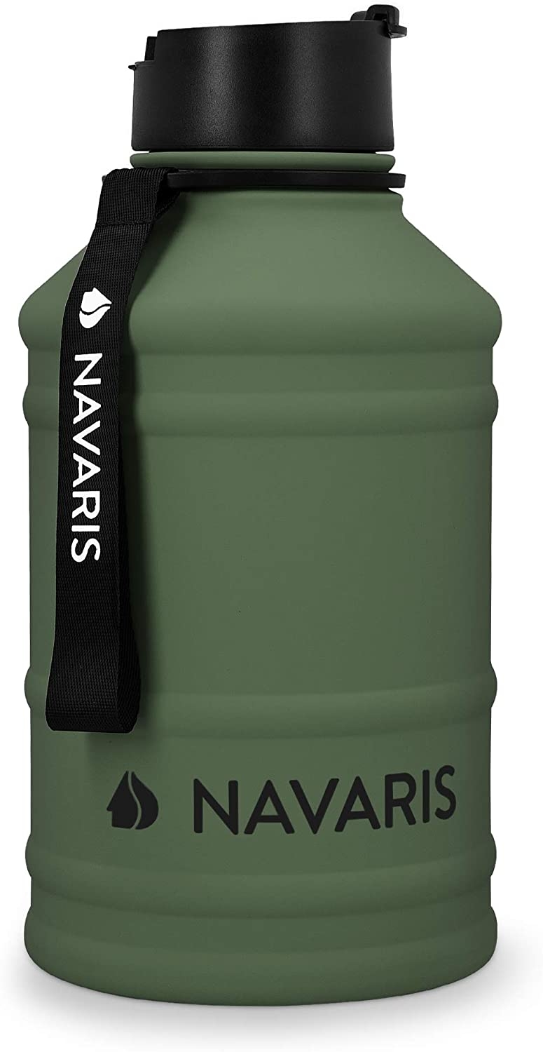 Navaris Μπουκάλι Νερού από Ανοξείδωτο Ατσάλι - BPA Free - 2.2 L - Dark Green