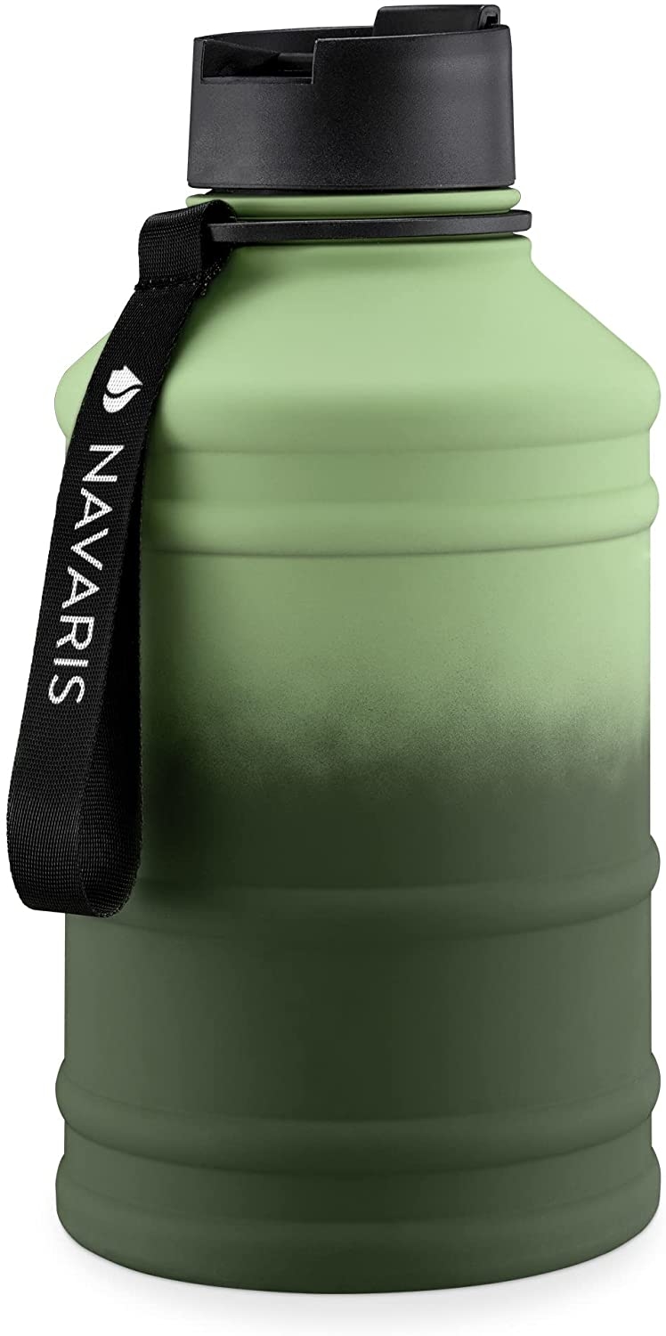 Navaris Μπουκάλι Νερού από Ανοξείδωτο Ατσάλι - BPA Free - 2.2 L - Gradient Colour / Green