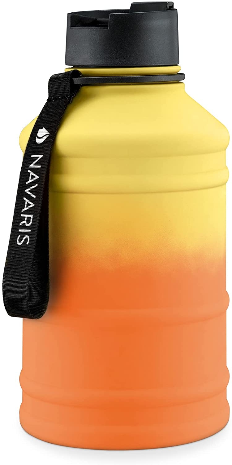 Navaris Μπουκάλι Νερού από Ανοξείδωτο Ατσάλι - BPA Free - 2.2 L - Gradient Colour / Orange