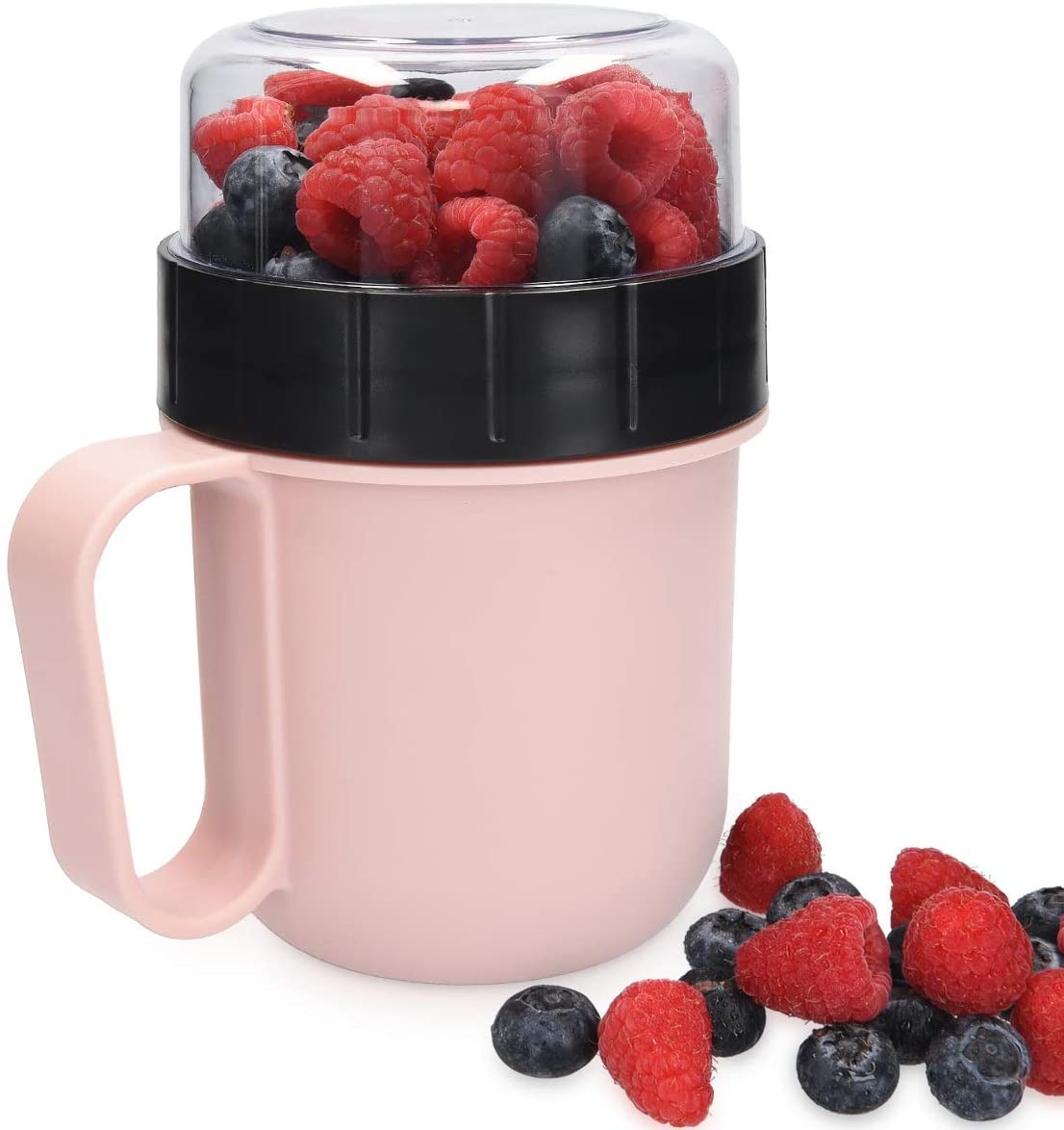 Navaris Breakfast To Go Cup - Φορητό Δοχείο Φαγητού - BPA Free - Pastel Pink