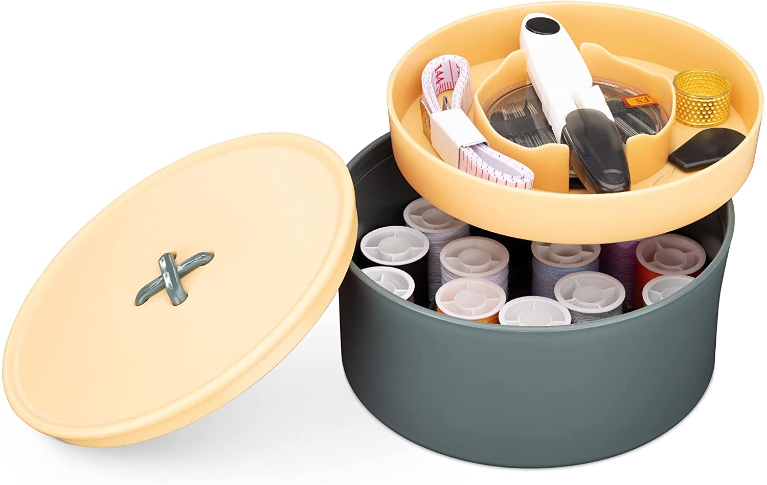 Navaris Button Sewing Kit - Σετ Ραπτικής - 52 Τεμάχια - Dark Green