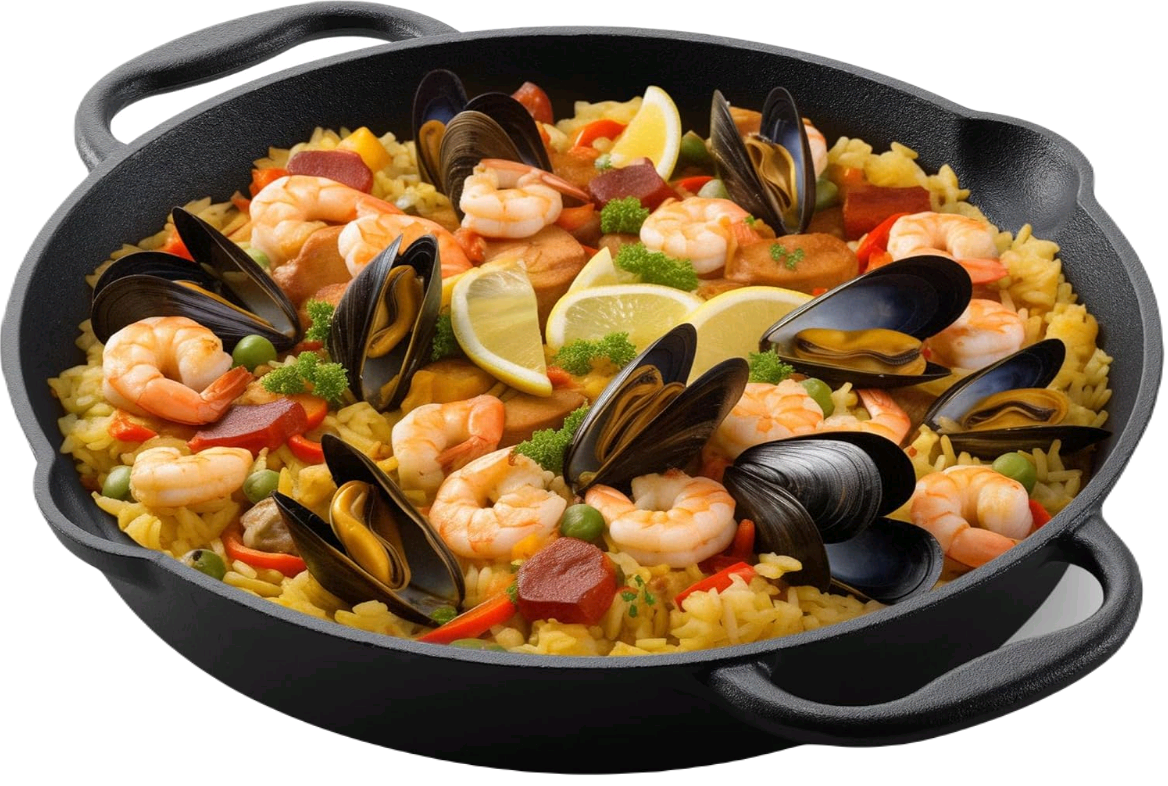 Navaris Cast Iron Skillet - Τηγάνι από Μαντέμι / Χυτοσίδηρο για Εστίες / Φούρνο / BBQ - 30cm - Black