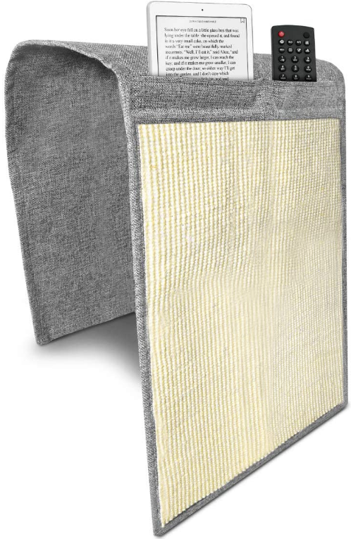 Navaris Cat Scratch Armrest Organiser - Ονυχοδρόμιο / Προστατευτικό Καναπέ από Γρατζουνιές Γάτας - 130 x 45 cm - Light Grey / White