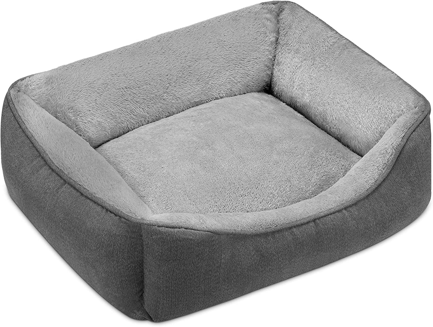 Navaris Dog Bed with Exchangeable Cover - Σετ Κρεβάτι Σκύλου με Αφαιρούμενο Κάλυμμα & 1 x Επιπλέον Κάλυμμα - M - 42 x 33 x 15 cm - Grey
