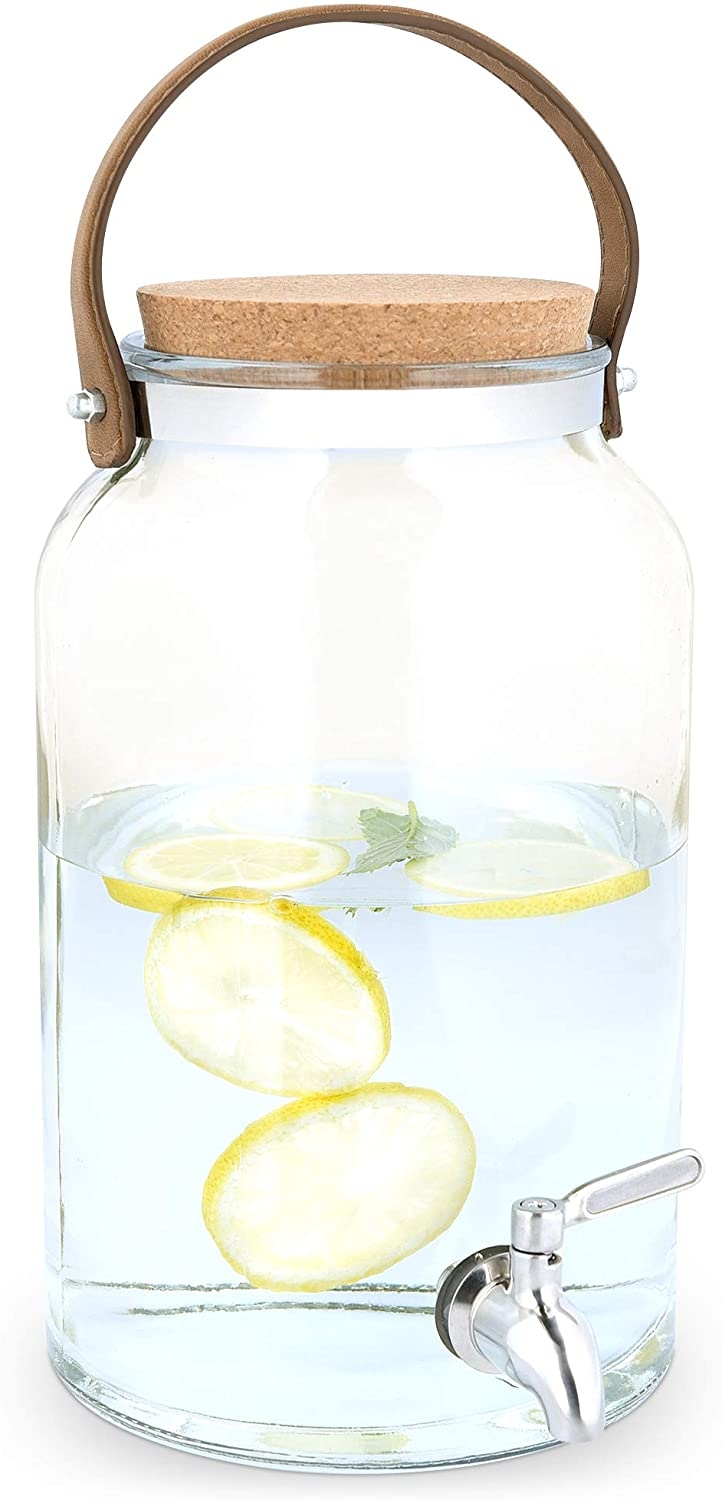 Navaris Drinks Dispenser - Γυάλινος Διανεμητής Ποτού - 5.6L - Clear
