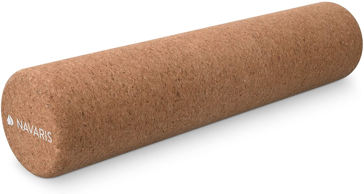 Navaris Fascia Roller Cork - Κύλινδρος Γυμναστικής από Φελλό - 45 x 10 cm - Light Brown