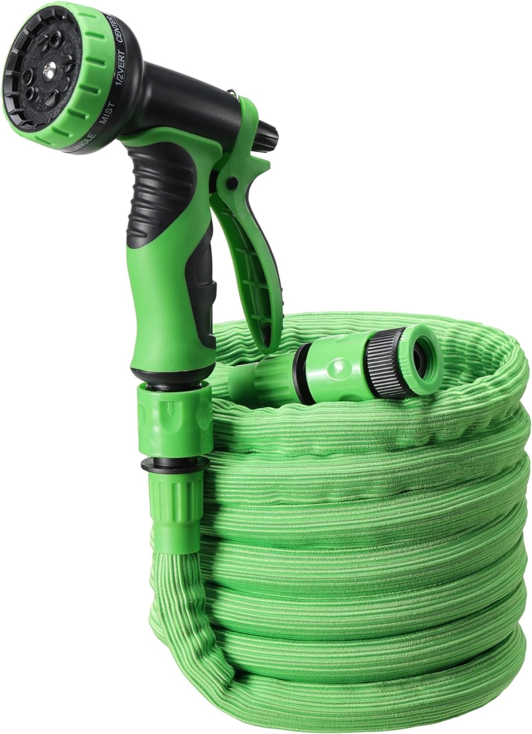 Navaris Flexible Garden Hose - Επεκτεινόμενο Εύκαμπτο Λάστιχο Κήπου με 10 Λειτουργίες Ψεκασμού - 3.75m - 7.5m - Green