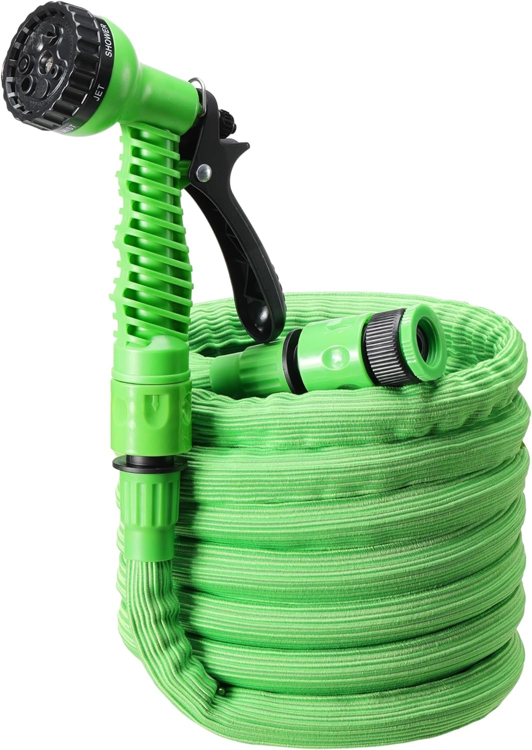 Navaris Flexible Garden Hose - Επεκτεινόμενο Εύκαμπτο Λάστιχο Κήπου με 7 Λειτουργίες Ψεκασμού - 3.75m - 7.5m - Green