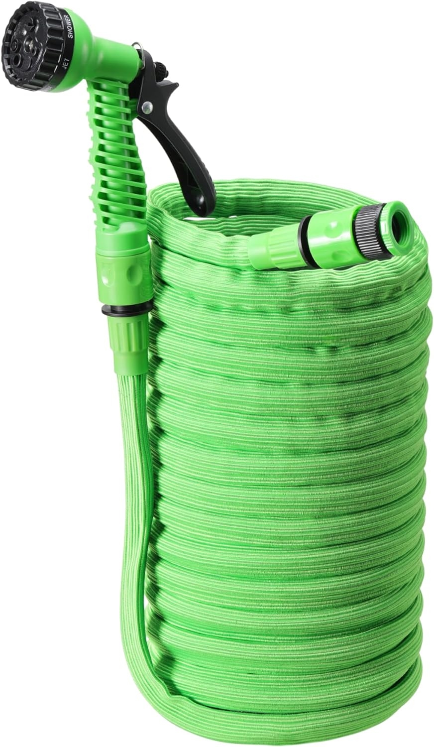 Navaris Flexible Garden Hose - Επεκτεινόμενο Εύκαμπτο Λάστιχο Κήπου με 7 Λειτουργίες Ψεκασμού - 7.5m - 15m - Green