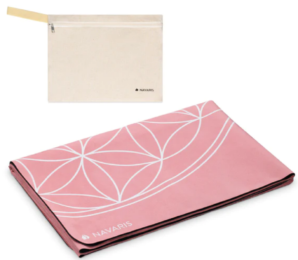 Navaris Foldable Yoga Mat for Travel - Αναδιπλούμενο Στρώμα για Γυμναστική / Yoga / Pilates με Θήκη Μεταφοράς - 1.5mm Πάχος - Pink 