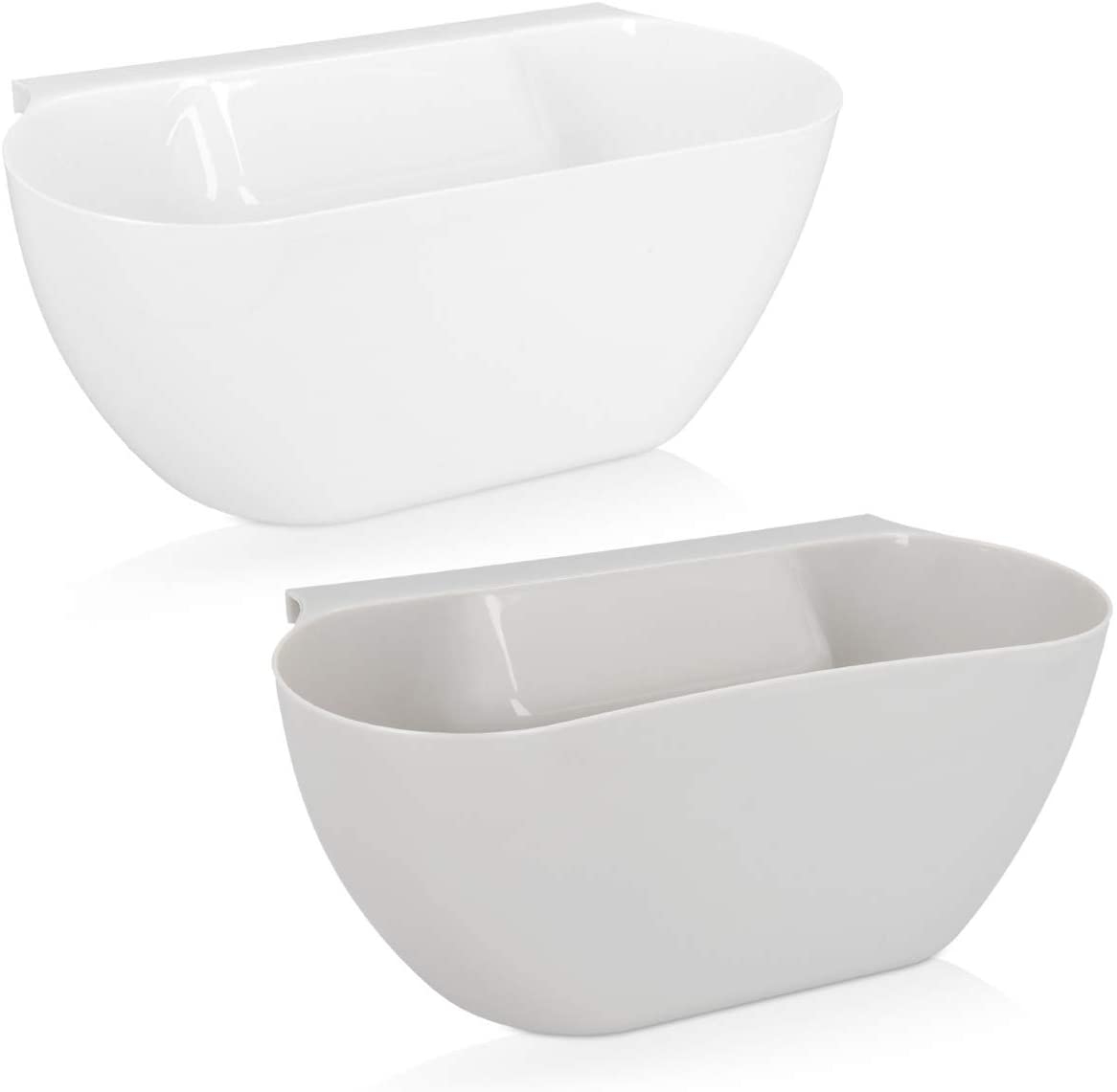 Navaris Hanging Kitchen Waste Bins - Κάδοι Απορριμμάτων Κουζίνας - 2 Τεμάχια - White / Grey 