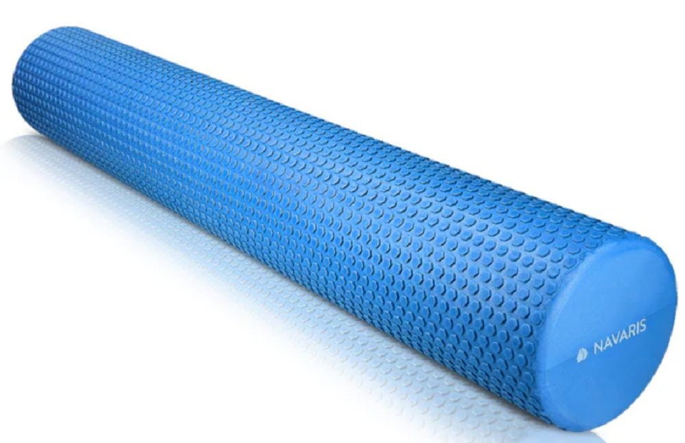 Navaris High Density EVA Foam Roller - Κύλινδρος Γυμναστικής για Μασάζ / Pilates / Yoga / Stretching - 90 x 15 cm - Blue