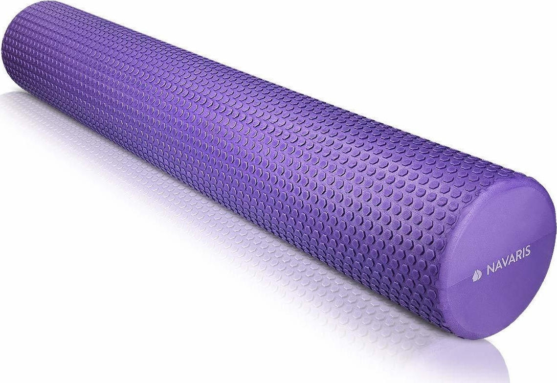 Navaris EVA Foam Roller - Κύλινδρος Γυμναστικής για Μασάζ / Pilates / Yoga / Stretching - 90 x 15 cm - Purple