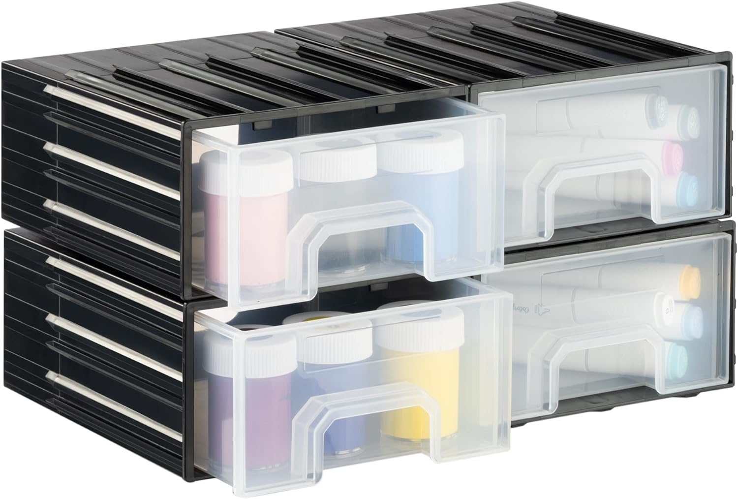Navaris Interlocking Parts Storage Drawer Cabinets - Συρταριέρα Οργάνωσης και Αποθήκευσης Εργαλείων - 15 x 12.9 x 7.3 cm - Large - 4 Θέσεων