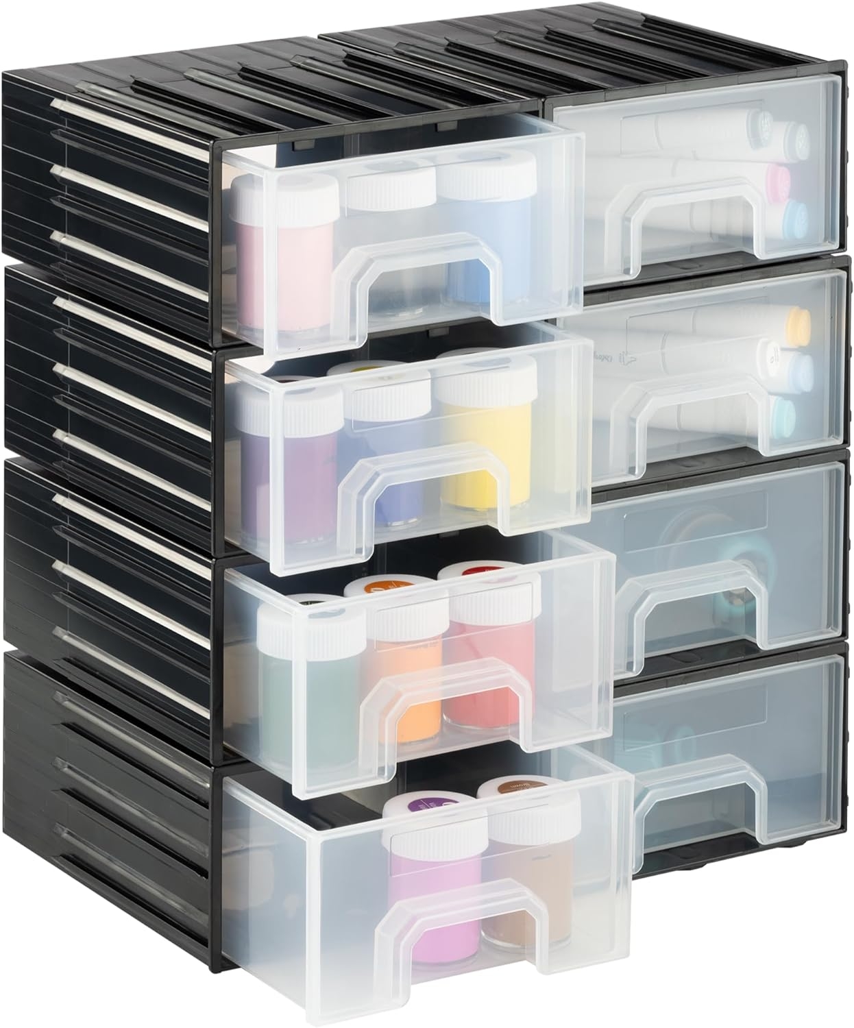 Navaris Interlocking Parts Storage Drawer Cabinets - Συρταριέρα Οργάνωσης και Αποθήκευσης Εργαλείων - 15 x 12.9 x 7.3 cm - Large - 8 Θέσεων