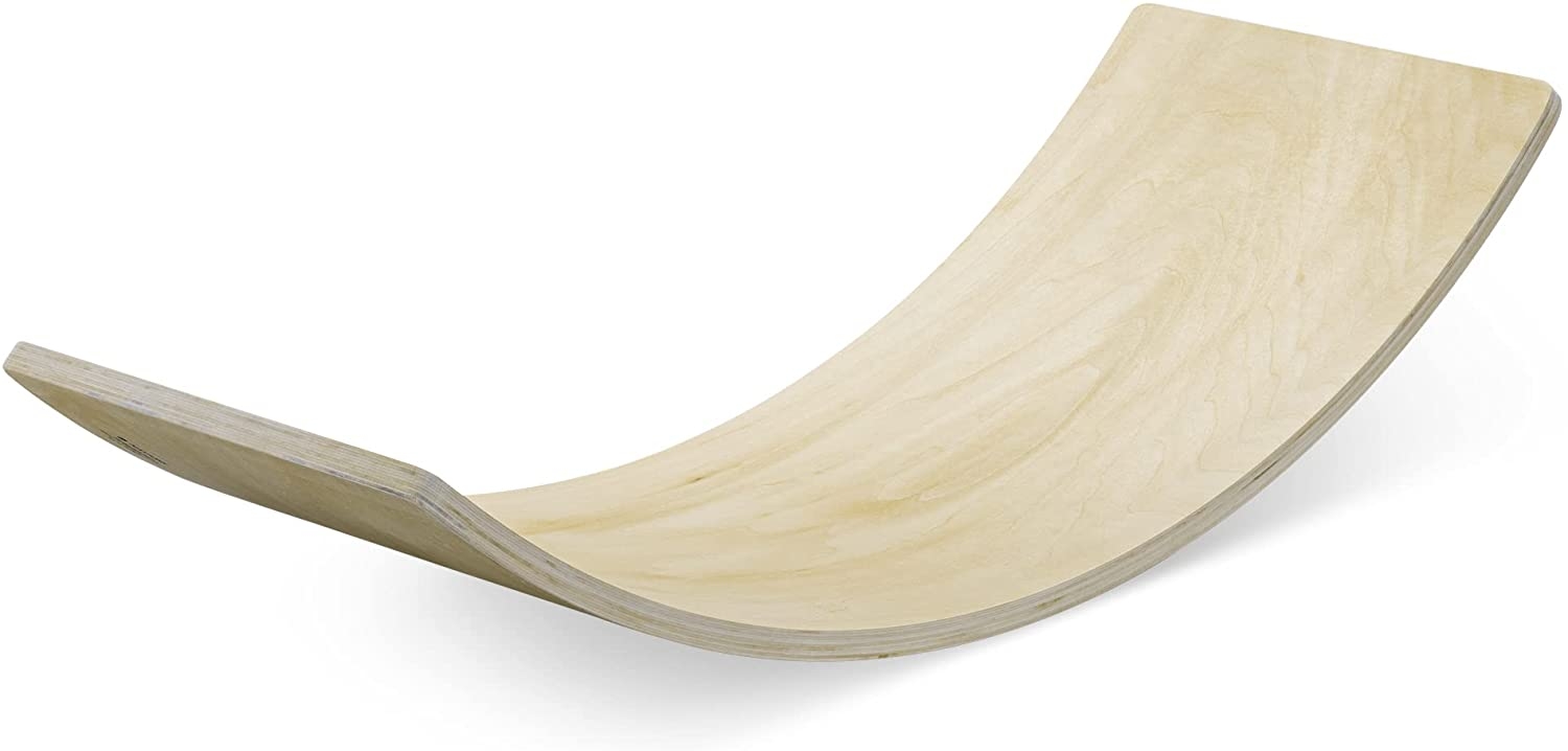 Navaris Kids Wooden Balance Board - Ξύλινη Σανίδα Ισορροπίας για Παιδιά - 81 x 28.6 x 17 cm - Light Brown