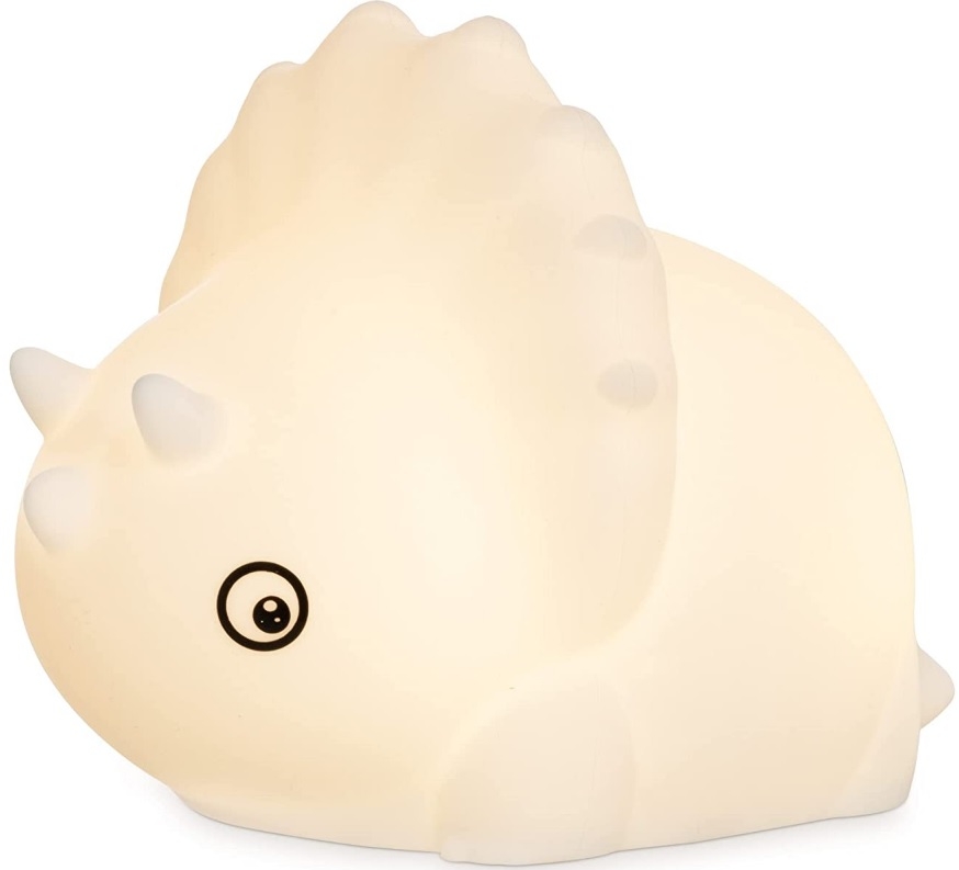 Navaris Led Silicone Night Light - Παιδικό Επαναφορτιζόμενο Φωτάκι Νυκτός LED / Αφής με Αλλαγή Χρωμάτων RGB από Σιλικόνη - Dino Triceratops