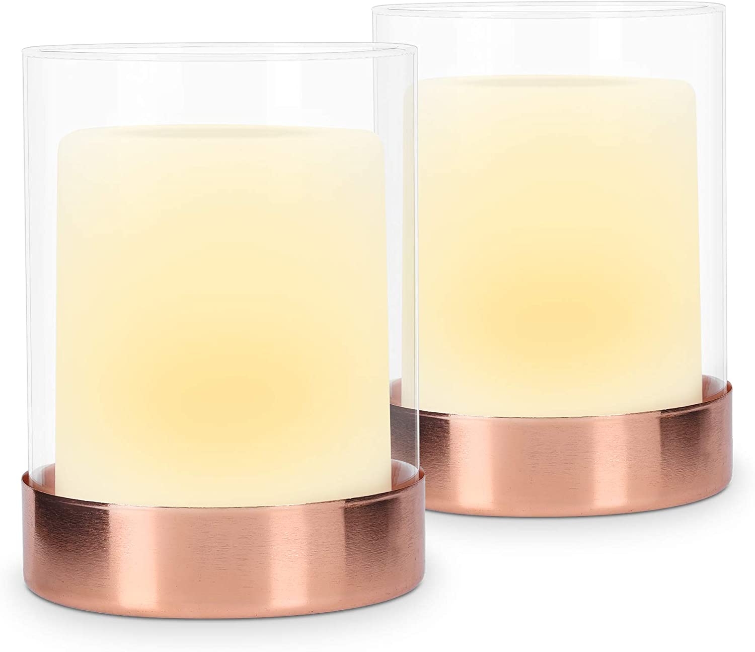 Navaris LED Solar Glass Garden Candles Set of 2 - Σετ με 2 Διακοσμητικά Ηλιακά Φωτιστικά LED Κεριά Κήπου με Αισθητήρα Φωτός 