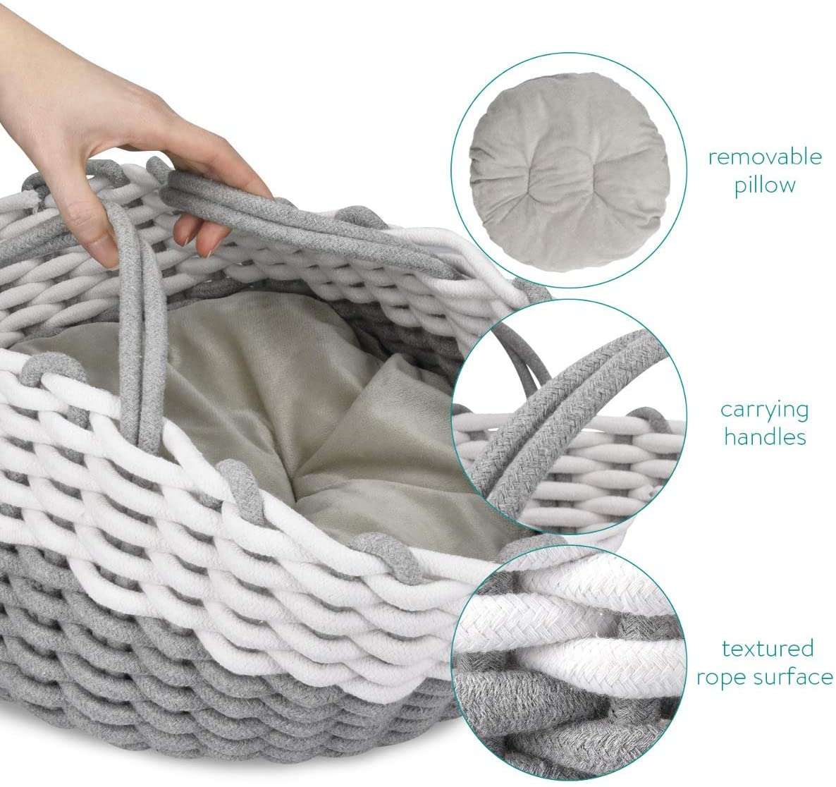 Navaris Medium Cat Bed Basket Καλάθι / Κρεβάτι για Γάτες και