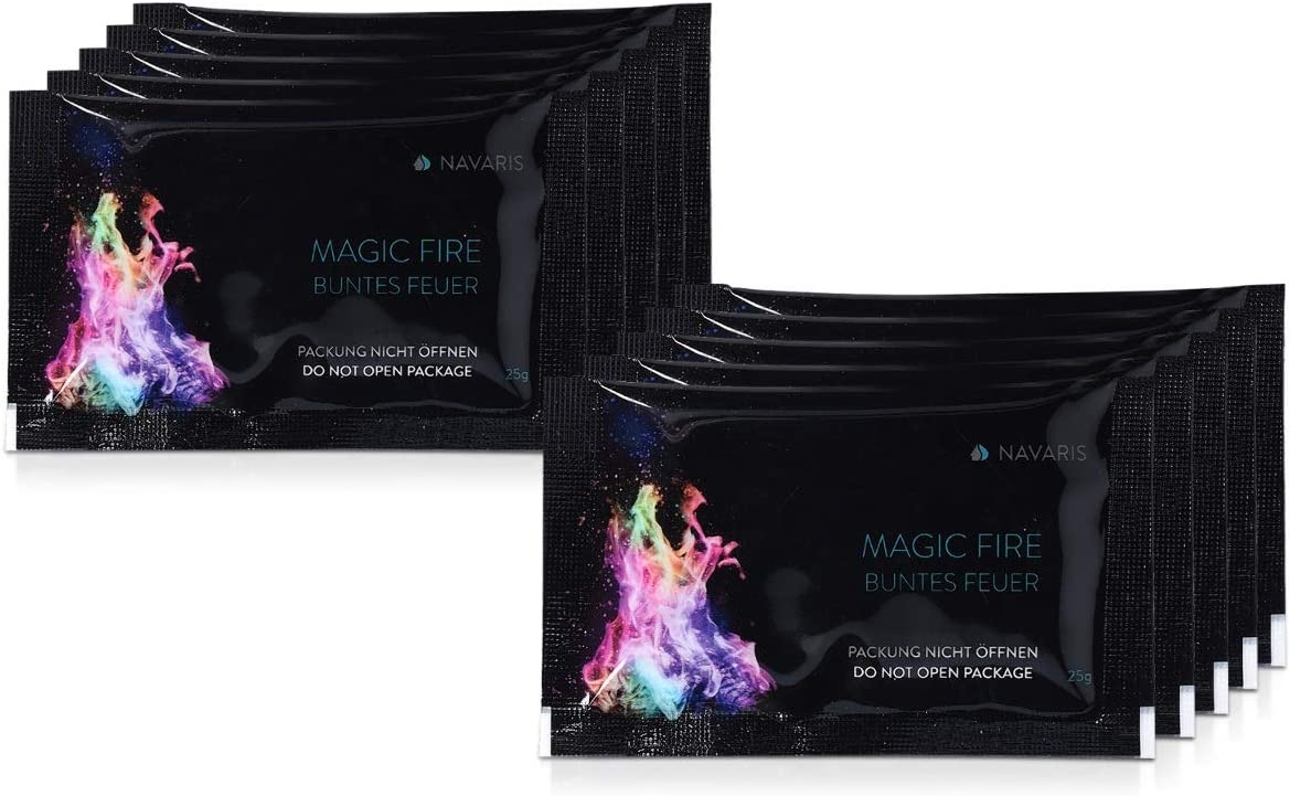 Navaris Mystic Magic Fire Packets - Σκόνη για Πολύχρωμες Φλόγες για Κάμπινγκ / Τζάκι - 10 Τεμάχια