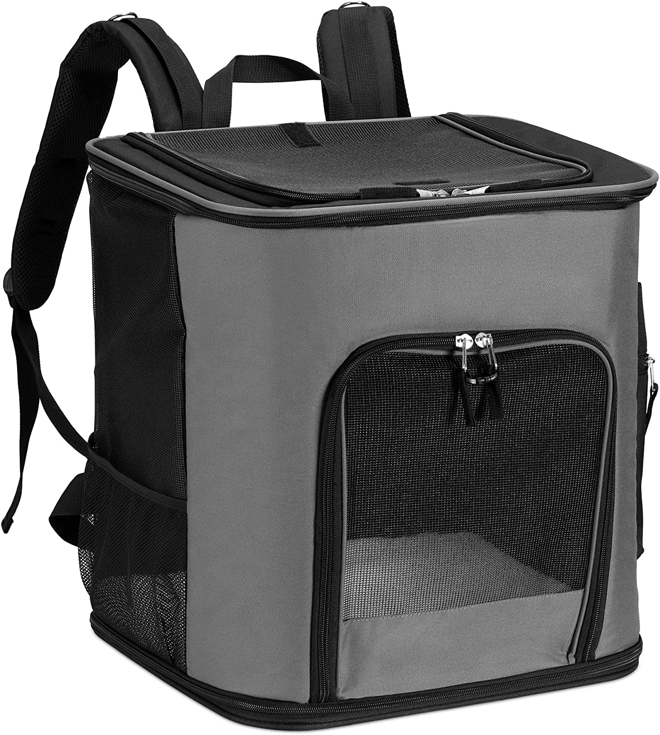 Navaris Pet Carrier Backpack - Αναδιπλούμενο Σακίδιο Μεταφοράς για Κατοικίδια - 41 x 34.5 x 43 cm - Dark Grey