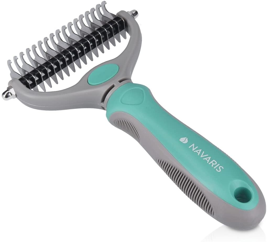 Navaris Pet Fur Dematting Comb - Χτένα / Βούρτσα για Κατοικίδια - Teal / Grey 