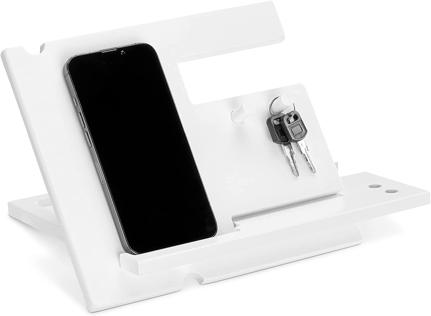 Navaris Phone Docking Station - Βάση Οργάνωσης Γραφείου για Smartphone και Accessories από Μπαμπού - White