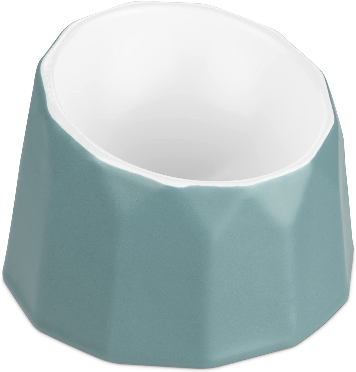 Navaris Raised Ceramic Cat Bowl - Κεραμικό Μπολ Φαγητού και Νερού για Κατοικίδια - 15 x 12 x 10.3 cm - Blue