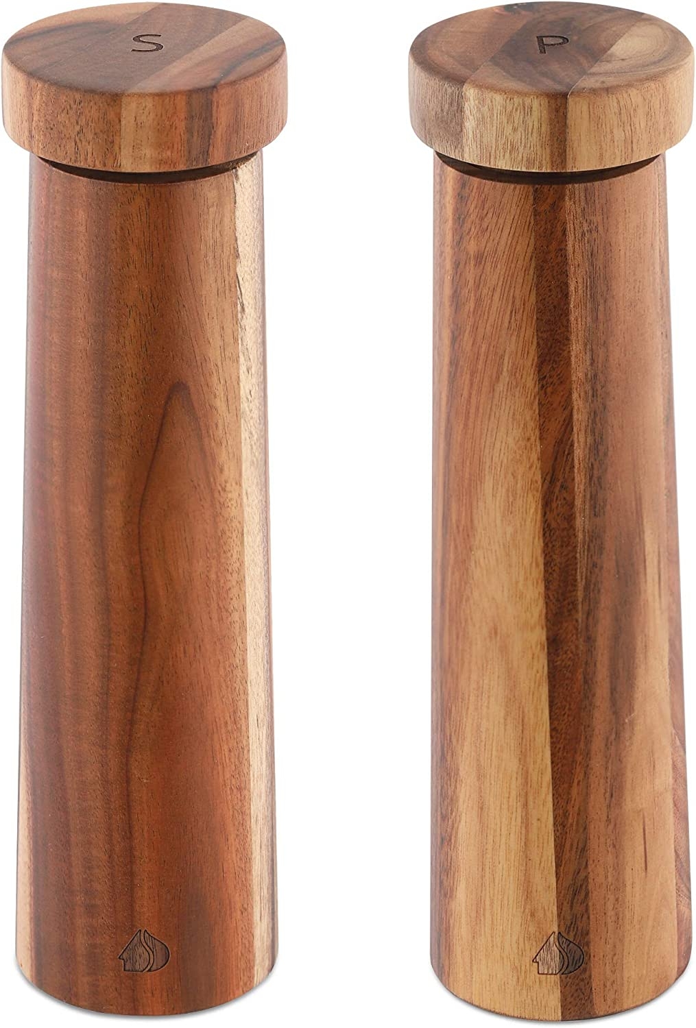 Navaris Salt and Pepper Mill Set - Σετ Χειροκίνητοι Μύλοι Μπαχαρικών / Δοχεία για Αλάτι και Πιπέρι από Ξύλο Ακακίας - 20.5cm - Brown
