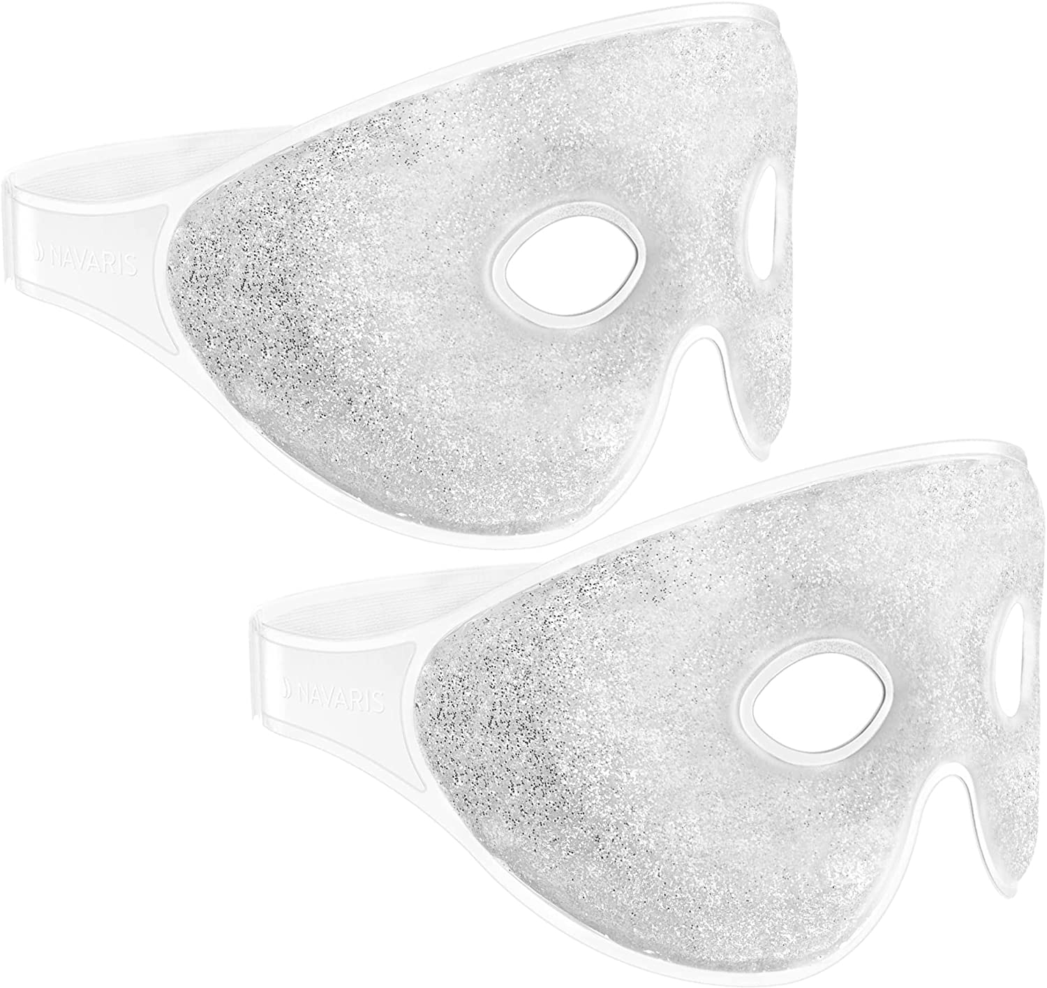Navaris Set of 2 Gel Eye Masks - Σετ με 2 Επαναχρησιμοποιήσιμες Μάσκες Ομορφιάς Ματιών / Ψύξης & Θερμότητας από Gel - Silver / Glitter