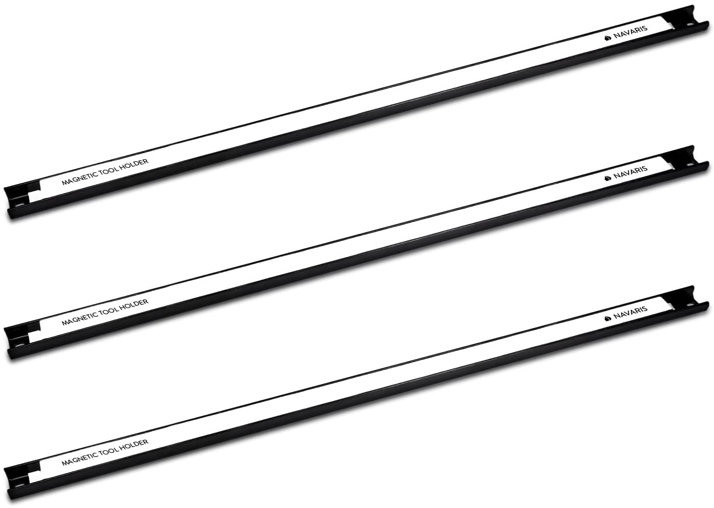 Navaris Set of 3 Magnetic Tool Holder Rack - Σετ με 3 Μαγνητικές Ράγες Συγκράτησης Εργαλείων - 60cm