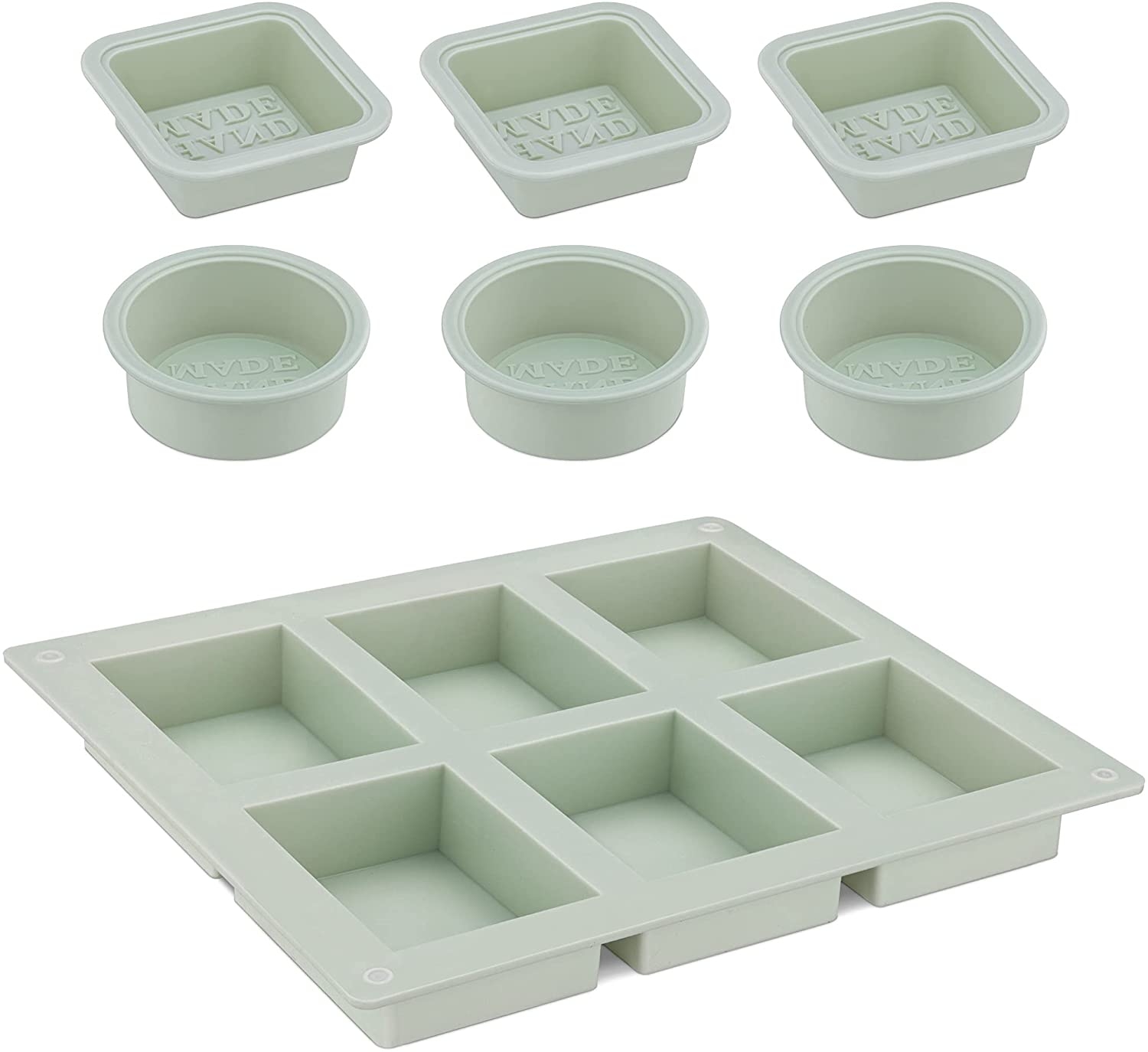 Navaris Silicone Soap Moulds - Σετ με 12 Καλούπια Σιλικόνης για Σαπούνια - Grey