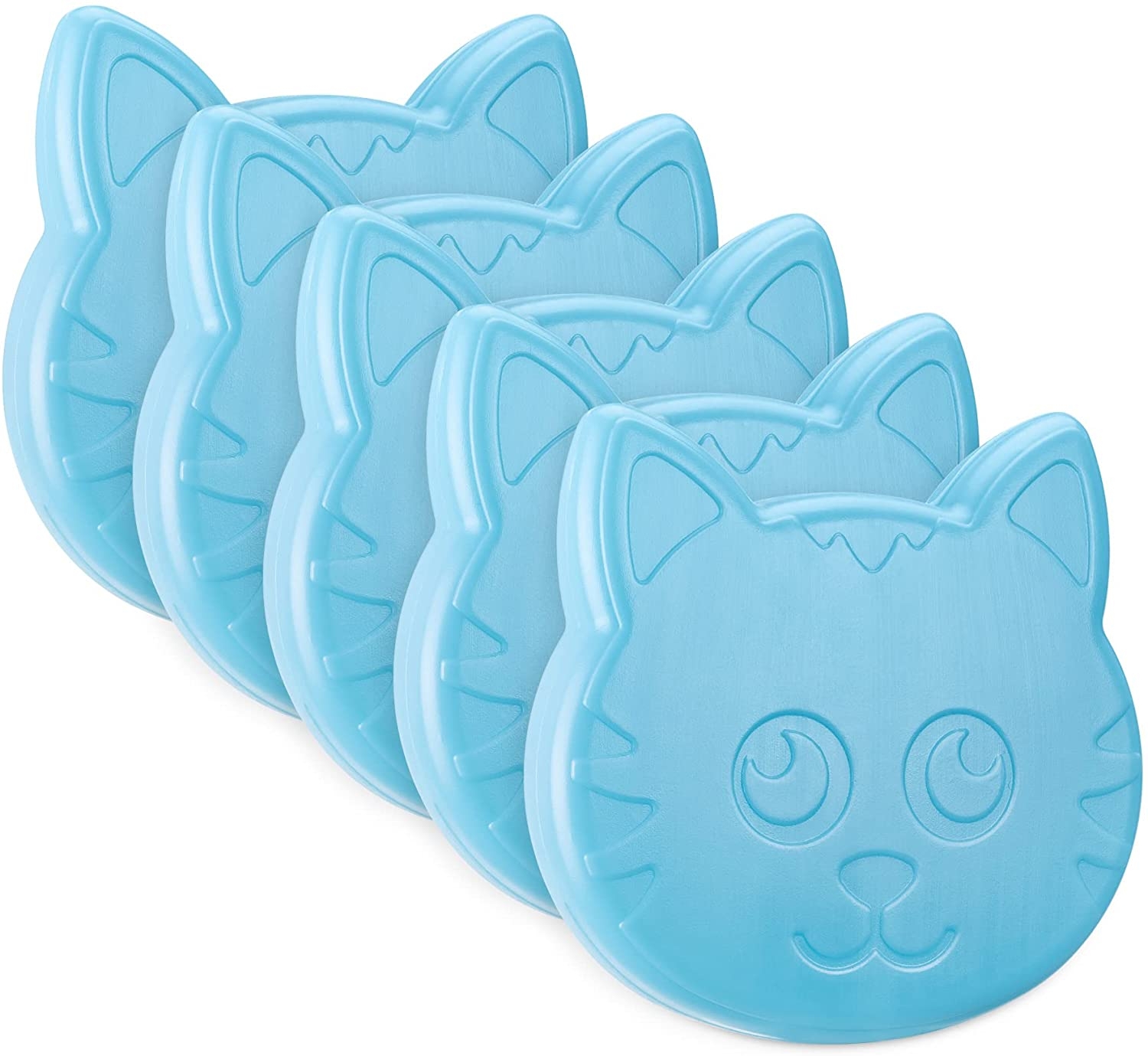Navaris Slim Ice Packs for Lunch Boxes - Επαναχρησιμοποιούμενες Παγοκύστες για Δοχείο Φαγητού - 5 Τεμάχια - Blue Cat 