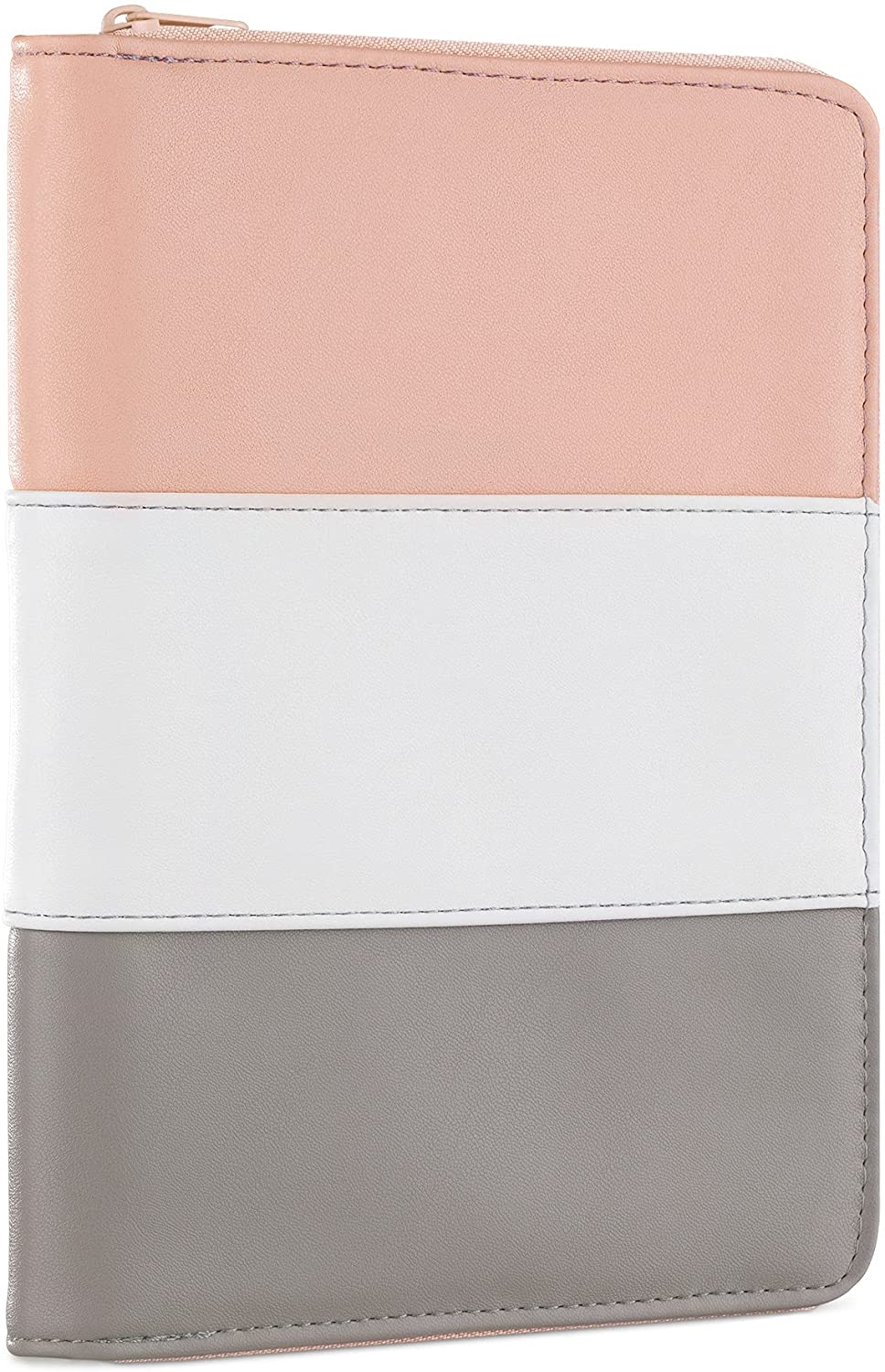 Navaris Small Zipped Document Holder - Πορτοφόλι / Organizer με Φερμουάρ - Pink / White / Grey