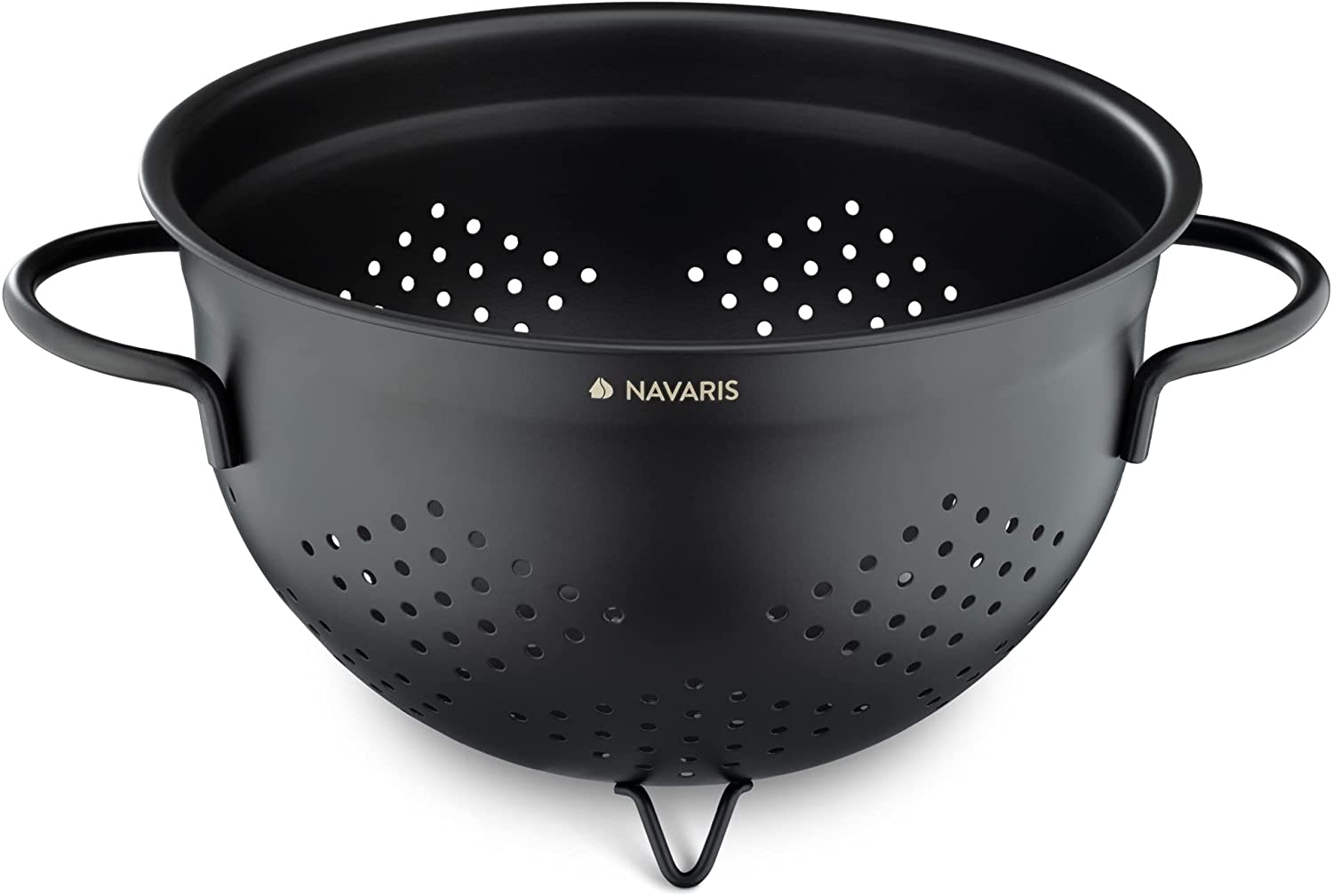 Navaris Stainless Steel Colander - Σουρωτήρι από Ανοξείδωτο Ατσάλι - 4.8L - Black
