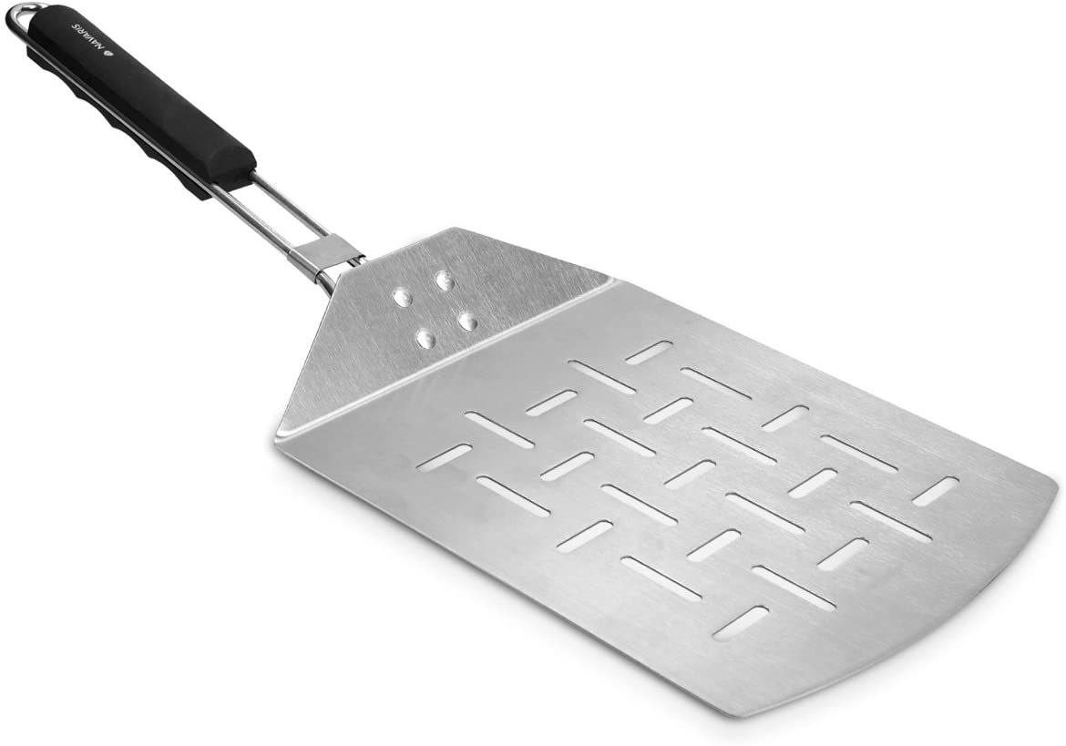 Navaris Stainless Steel Pizza Peel - Σπάτουλα Πίτσας από Ανοξείδωτο Ατσάλι με Αναδιπλούμενη Λαβή - Silver