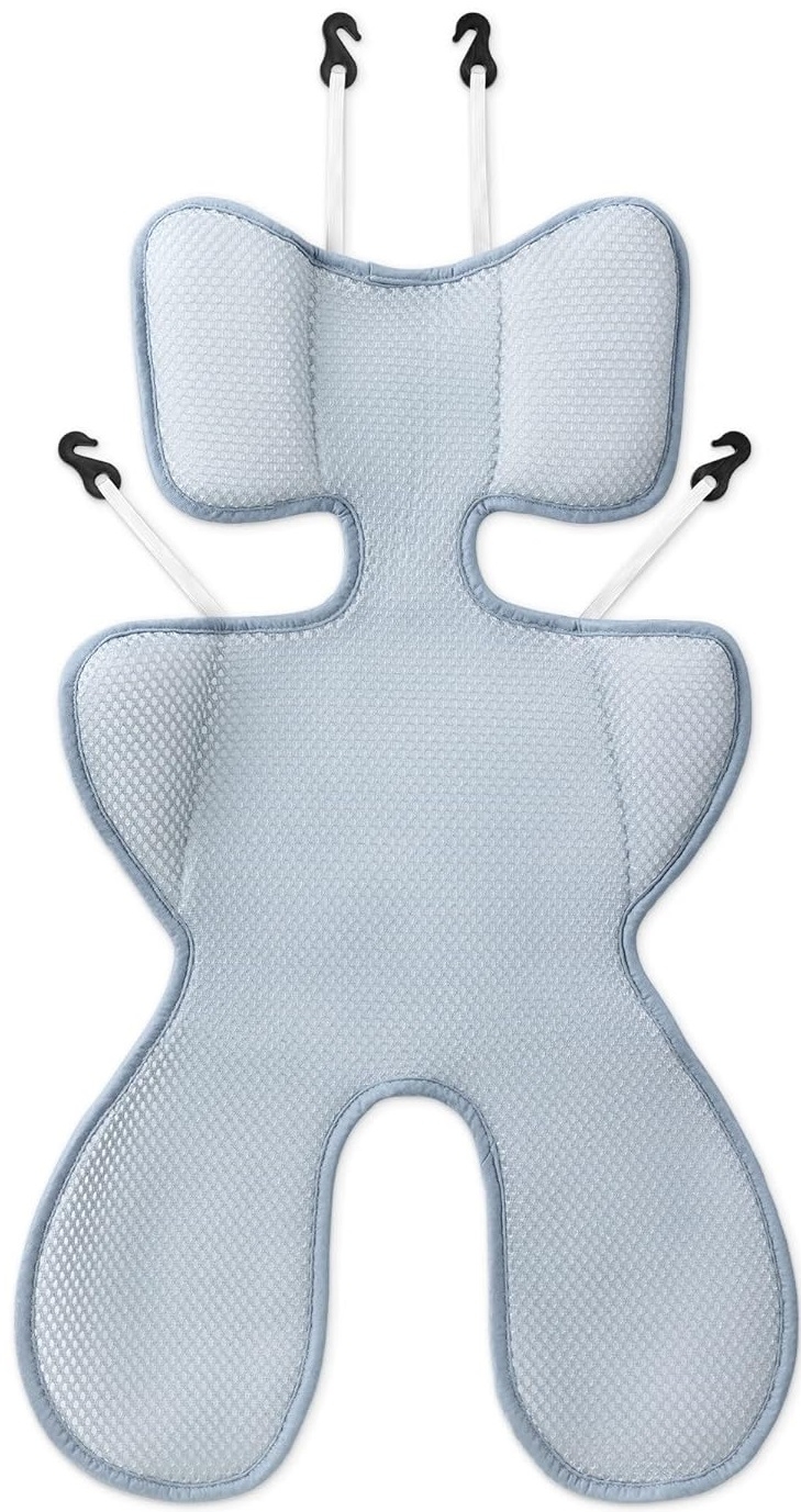 Navaris Summer Pushchair Seat Liner - Κάλυμμα για Παιδικό Κάθισμα Αυτοκινήτου - 73 x 36 cm - Grey / Light Blue