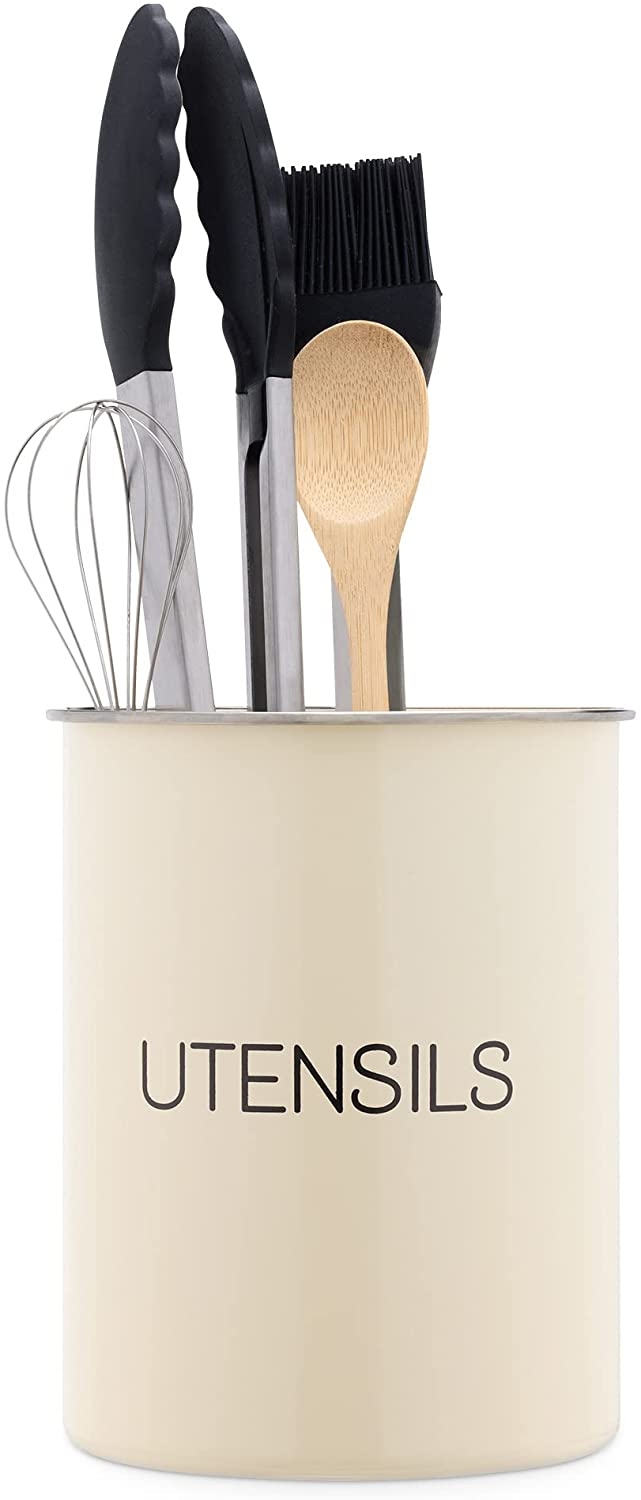 Navaris Utensils Holder - Σιδερένια Θήκη για Μαγειρικά Σκεύη - 13.7 x 17 cm - Cream