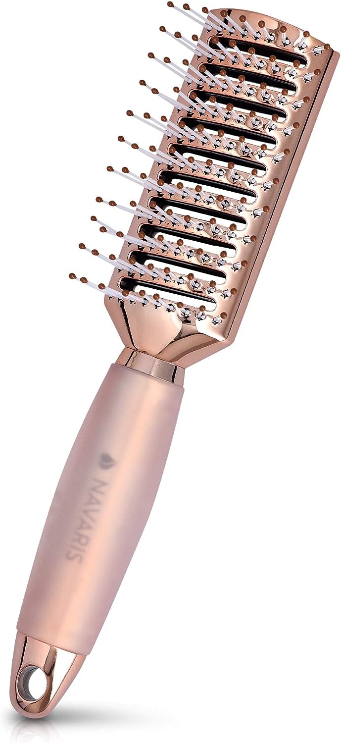 Navaris Vented Hairbrush - Βούρτσα Μαλλιών Αέρος με Απαλή Λαβή από Gel για Ξεμπέρδεμα - Rose Gold
