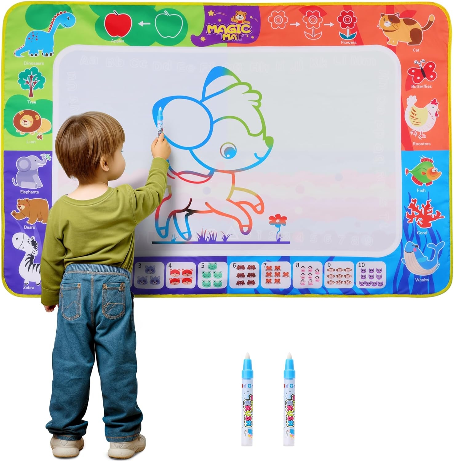 Navaris Water Colouring Mat - Παιδικό Χαλάκι Ζωγραφικής με 2 x Μαρκαδόρους Νερού - 150 x 100 cm