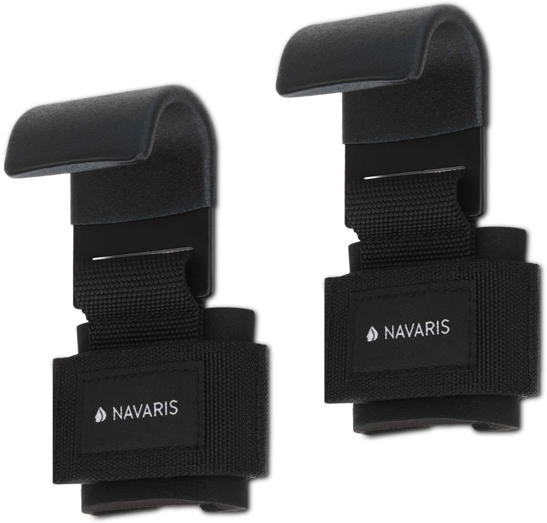 Navaris Weight Lifting Hook Straps - Ιμάντες Ασφαλείας Χεριών για Βάρη - Black