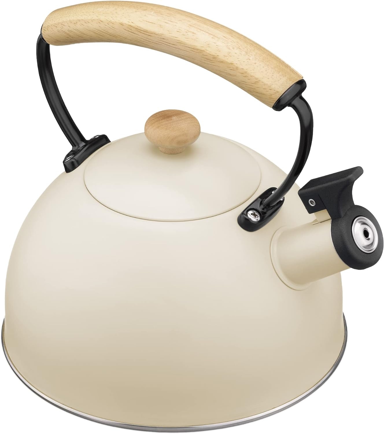 Navaris Whistling Kettle - Βραστήρας από Ανοξείδωτο Ατσάλι - 2.3L - Cream