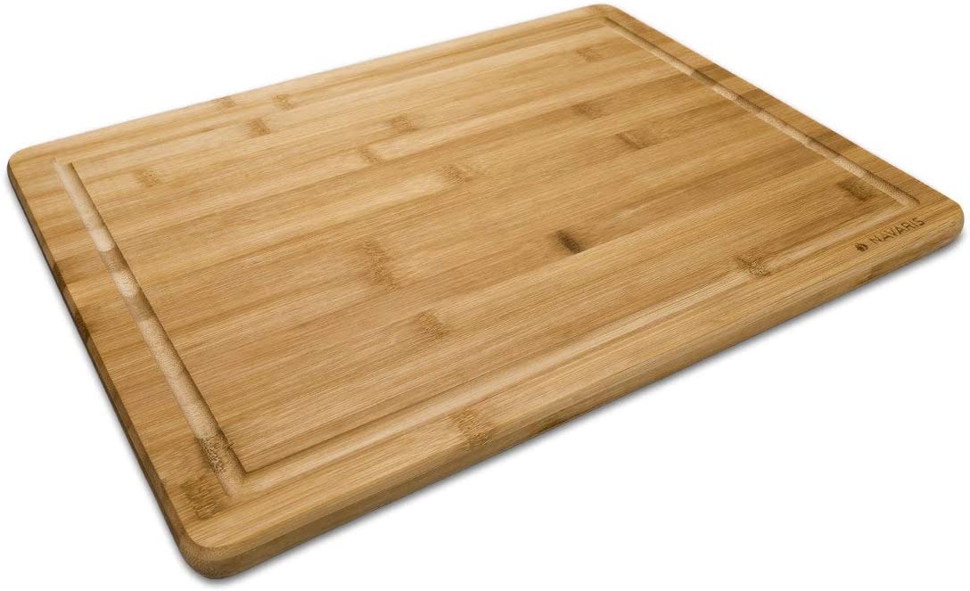 Navaris Wooden Chopping Board - Ξύλινη Επιφάνεια / Σανίδα για Κοπή και Σερβίρισμα από Μπαμπού - 45 x 34 x 1.8cm - Brown