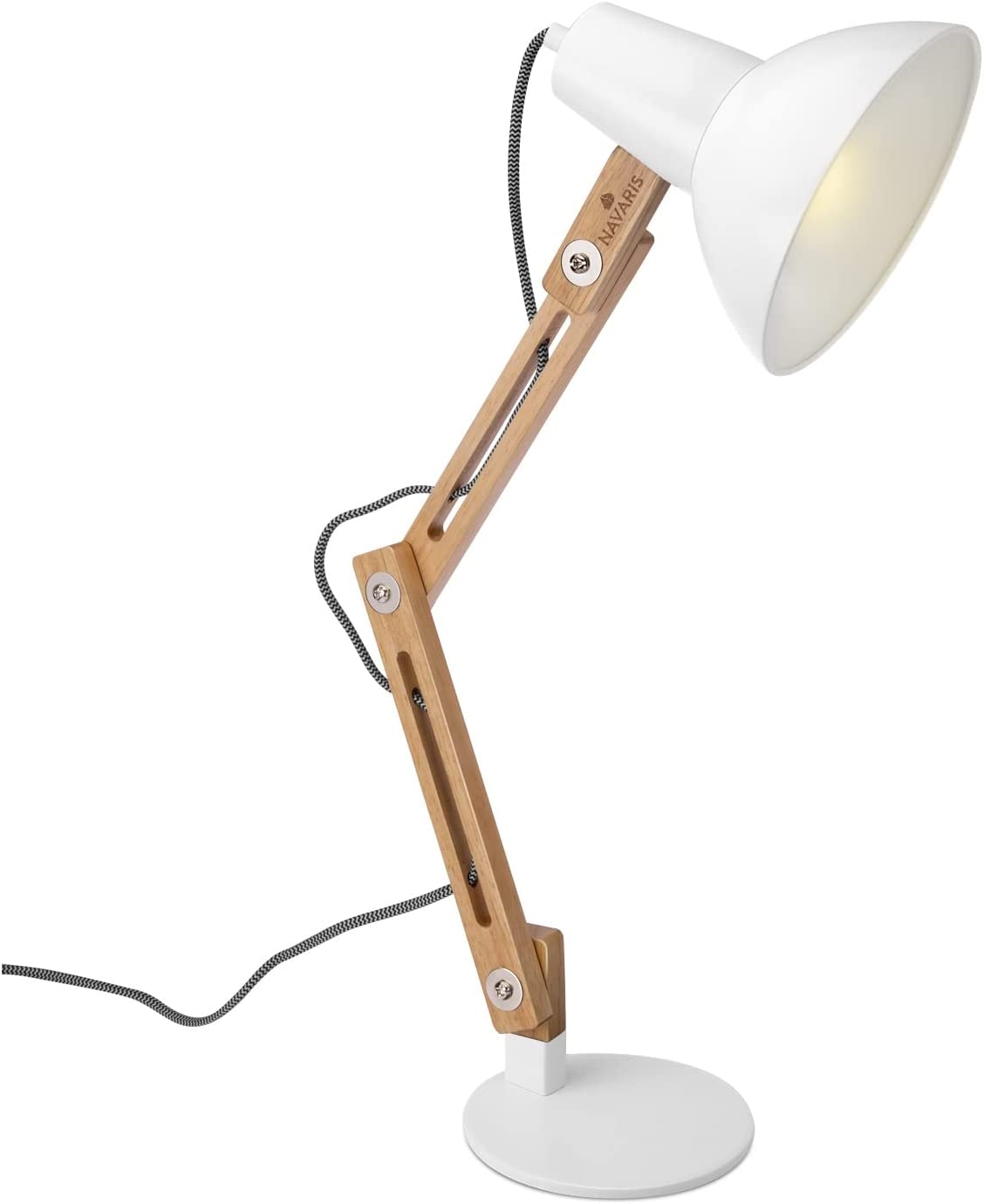 Navaris Wooden Desk Lamp - Επιτραπέζιο Φωτιστικό από Ξύλο - White