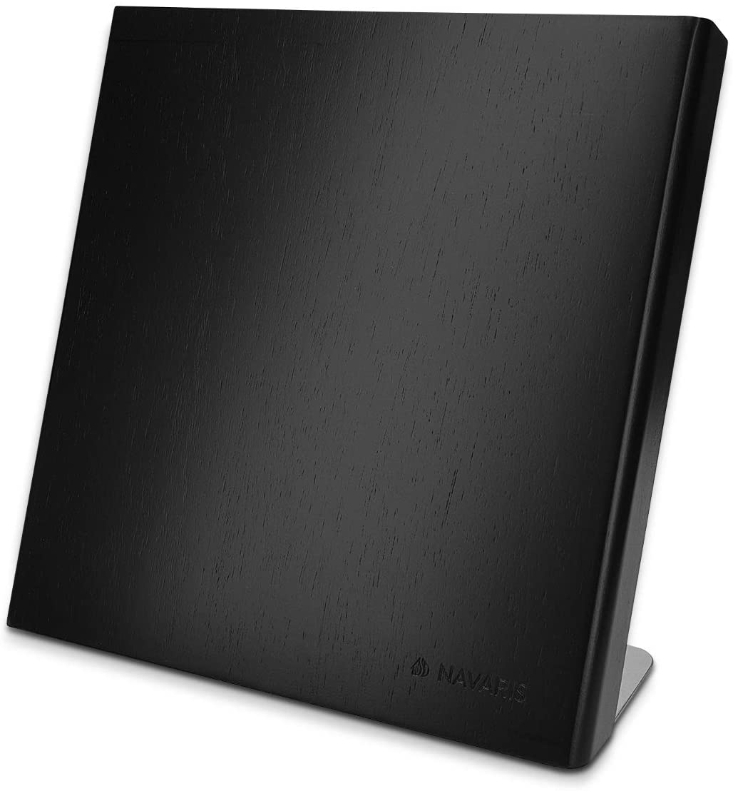 Navaris Wooden Magnetic Knife Holder - Μαγνητική Ξύλινη Βάση Μαχαιριών - Rubber Wood / Black