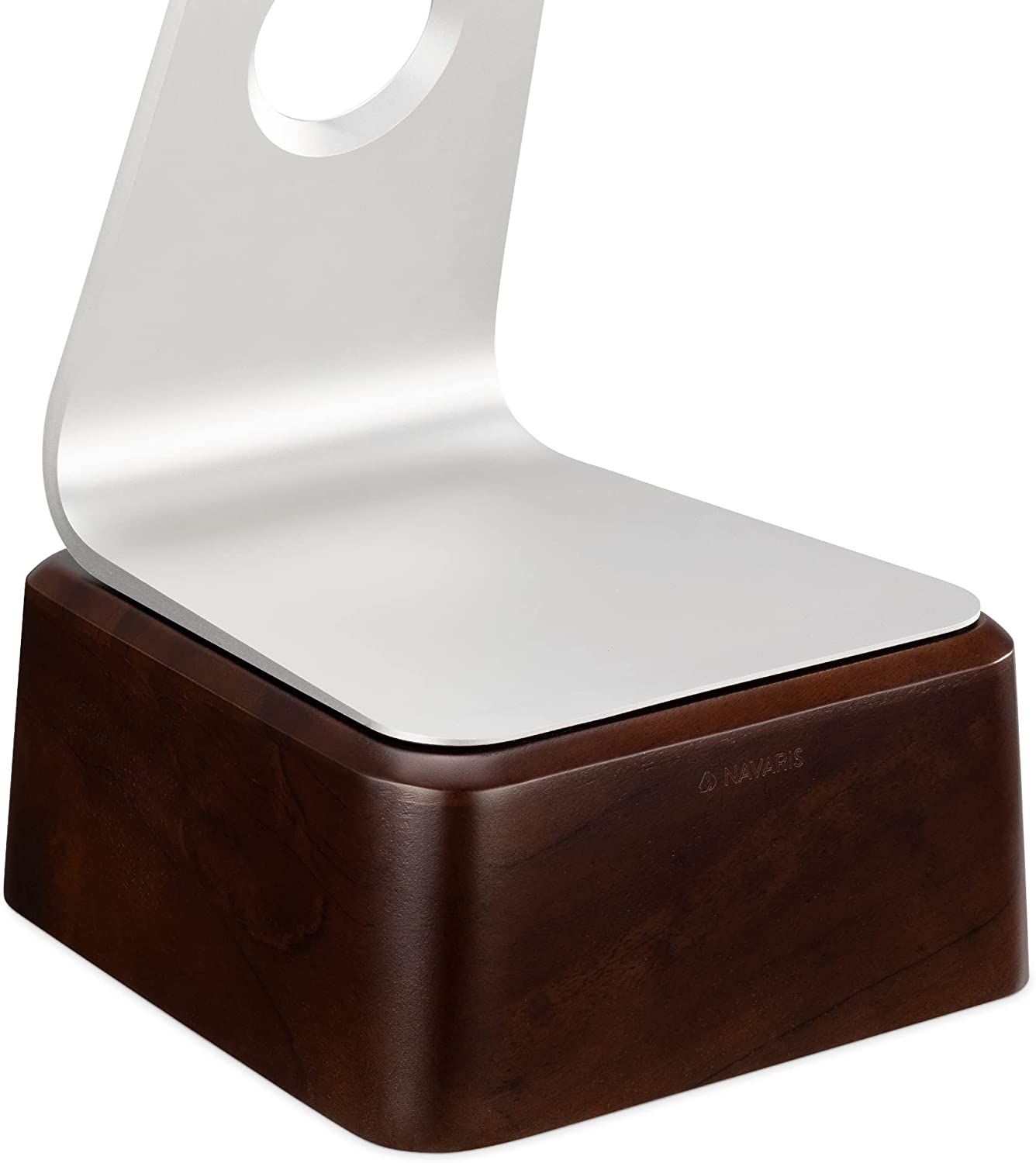 Navaris Wooden Monitor Riser for iMac 27 inch 2021 - Βάση Στήριξης / Ανύψωσης για Οθόνη iMac έως 27'' από Ξύλο Καρυδιάς - Walnut