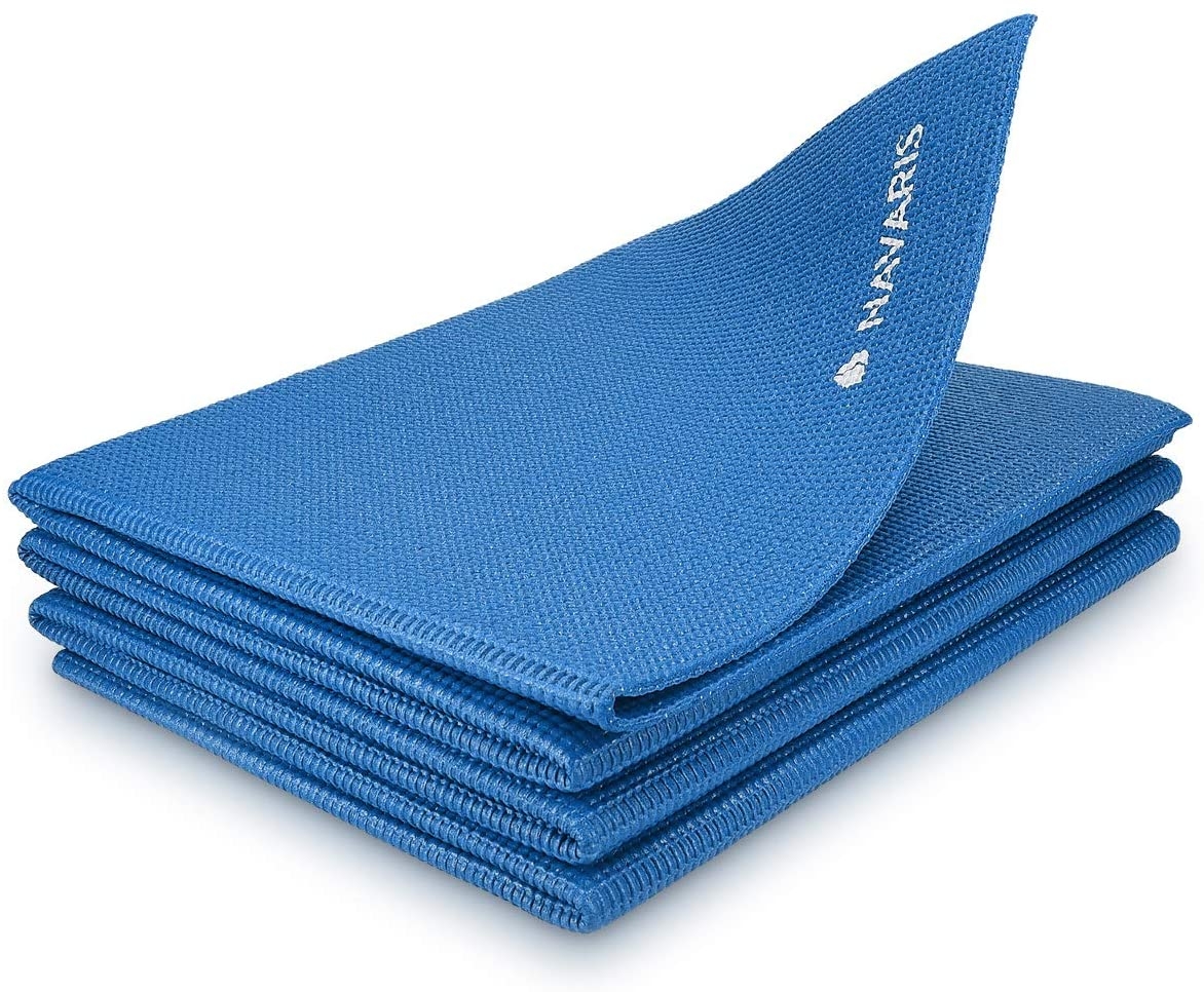 Navaris Workout Mat - Στρώμα για Γυμναστική / Yoga / Pilates - 4mm Πάχος - Blue